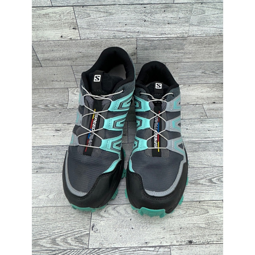 Salomon Speedtrak Women Trail Running Shoes Black Blue 390630 Size 9